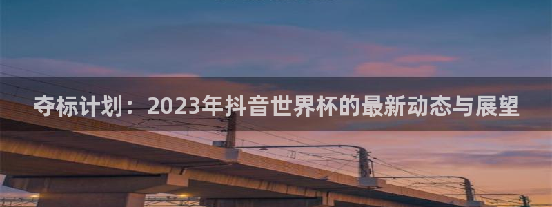 足球世界杯：夺标计划：2023年抖音世界杯的最新动态与展望